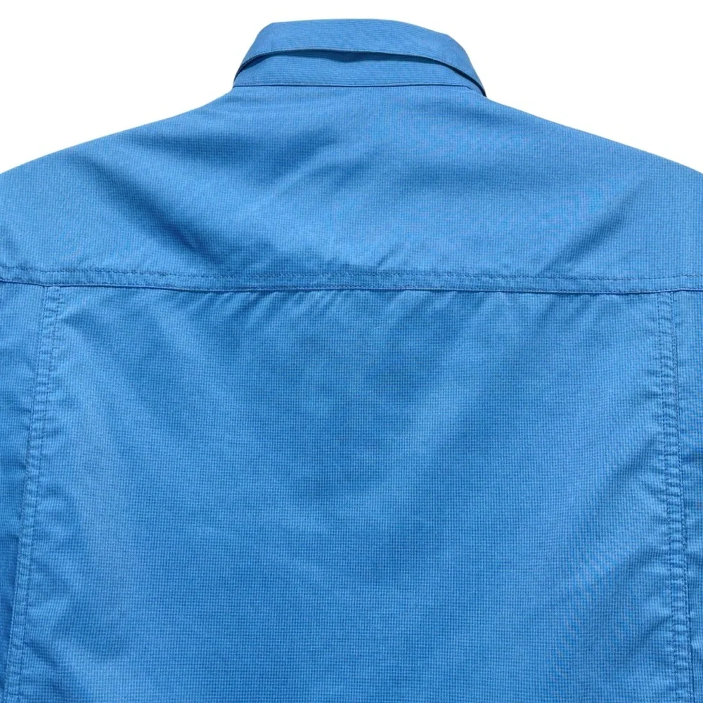 Kuhl Men’s Medium Blue Stealth Woven‎ Short Sleeve Button Up Shirt UPF 30+